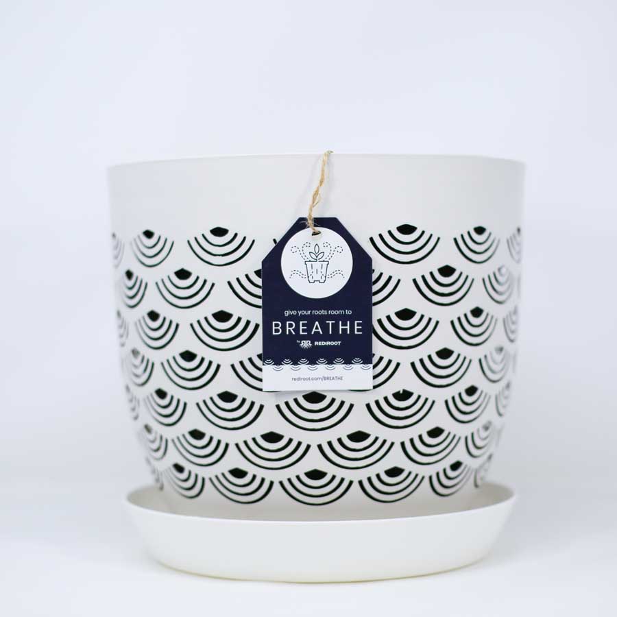 BREATHE Pearly White indoor plant pot
